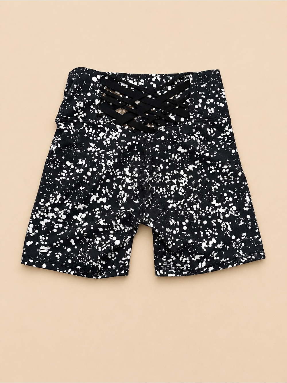 Women’s Bike Shorts Black and White Size Small High Rise Waistband - Picture 3 of 6